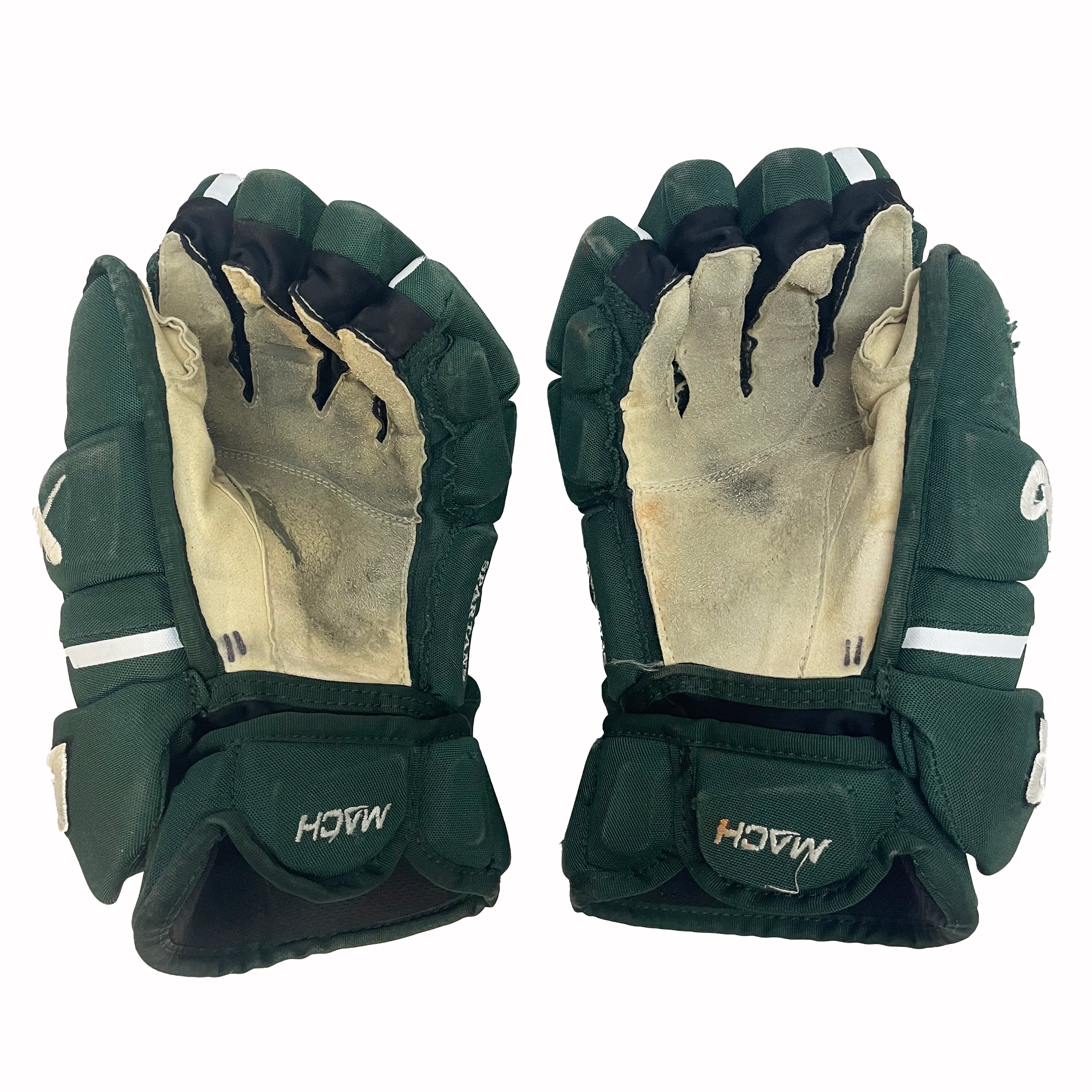 Bauer Supreme Mach - Used Pro Stock Hockey Gloves (Green/White)